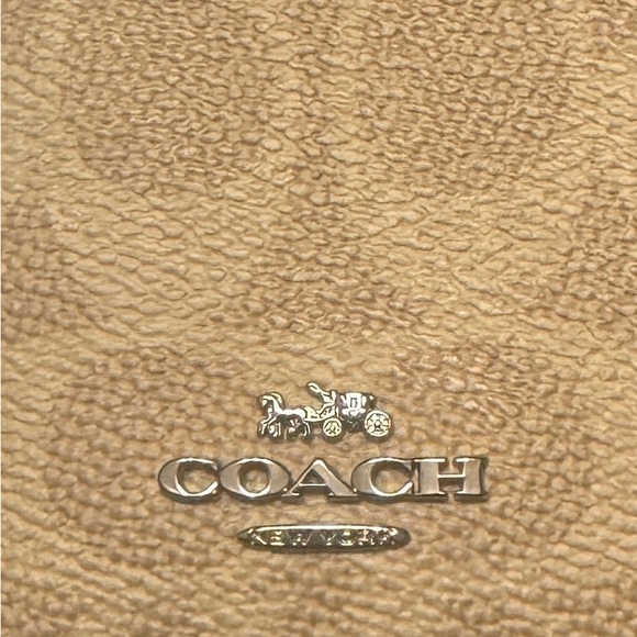 Coach Signature Zip Card Case in Taupe and Beige - Picture 5 of 5